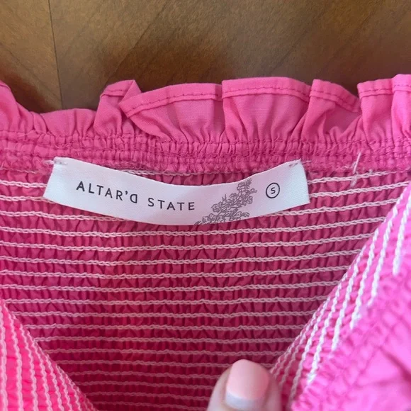Altar'd State Pink Smocked Dress size small - Picture 6 of 9